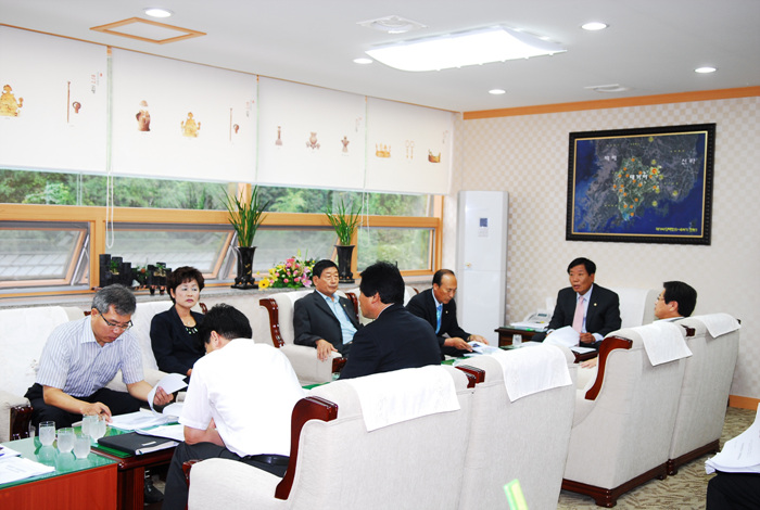 당면 현안사업 의원사전 설명 가져